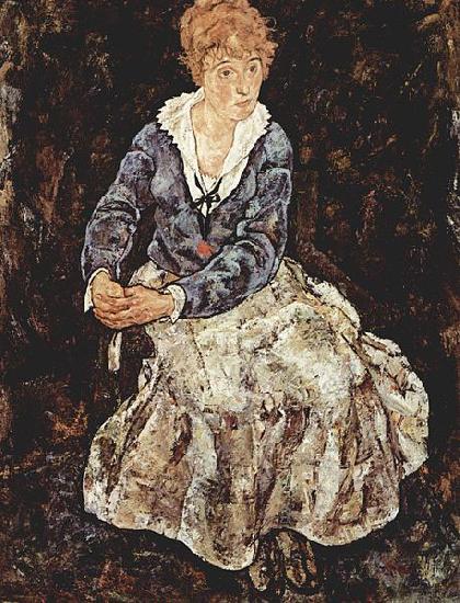 Egon Schiele Portrat der Edith Schiele, sitzend oil painting image
